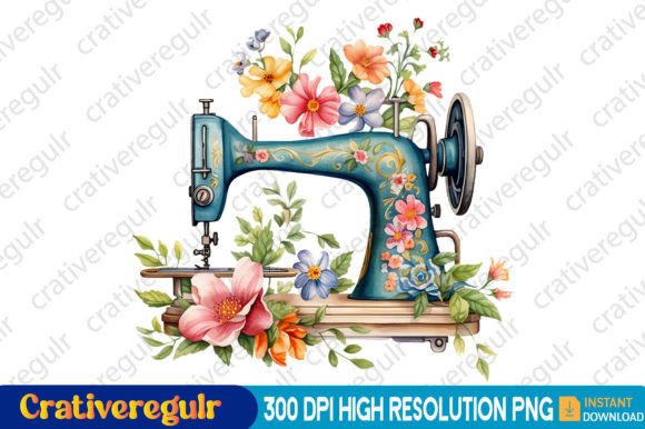 Download Floral Sewing Machines Clipart - Machines clipart Collection