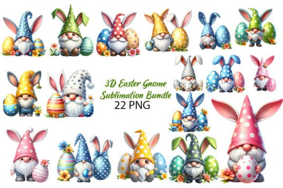 Download 3D Easter Gnome Sublimation Bundle - Easter gnome sublimation Collection