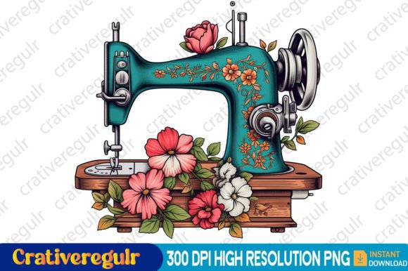 Download Floral Sewing Machines Clipart - Machines clipart Collection