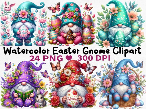 Download Watercolor Easter Gnome Sublimation - Easter gnome sublimation Collection