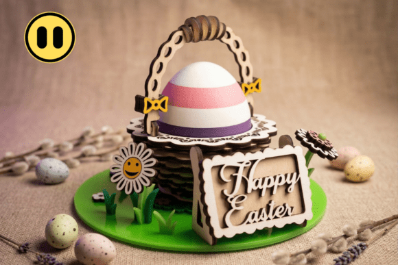 Download Egg in an Easter Basket SVG / STL - Premium Resources