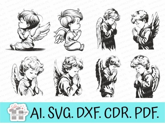 Download Boy Angel Praying SVG Communion Baptism - Premium Resources