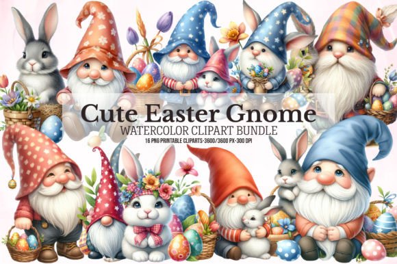 Download Watercolor Cute Easter Gnome Sublimation - Easter gnome sublimation Collection